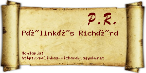Pálinkás Richárd névjegykártya